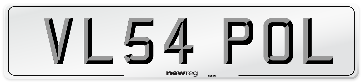 VL54 POL Number Plate from New Reg